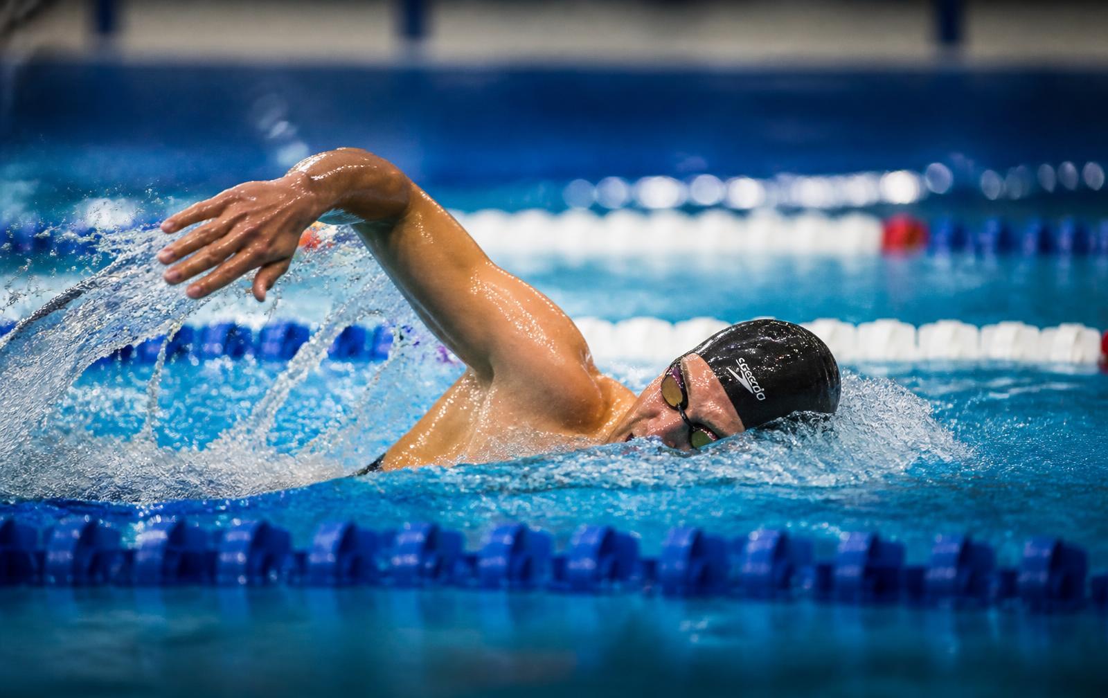CHSM swimmer competing